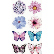 Butterfly & Flower Stickers - Assorted - Roll of 50's